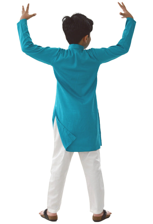 Dhamaka Blue Kurta with White Trousers