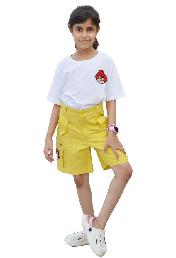 Angry Bird Tee with Minnie Mouse Shorts