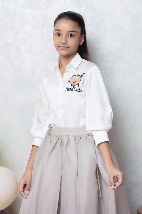 MISO CUTE SHIRT WITH TISSUE SKIRT
