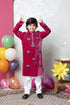 elephant red velvet kurta set