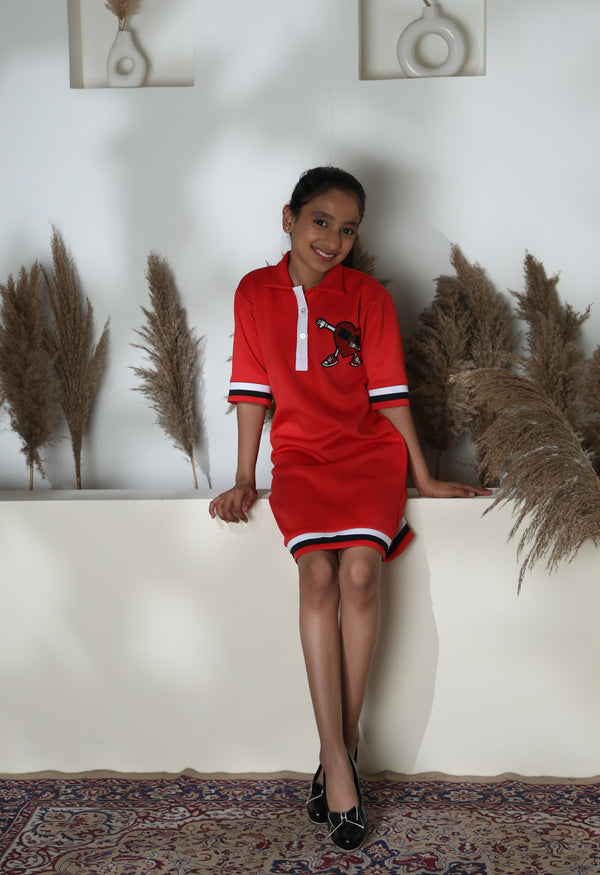 RED SWAG HEART DRESS