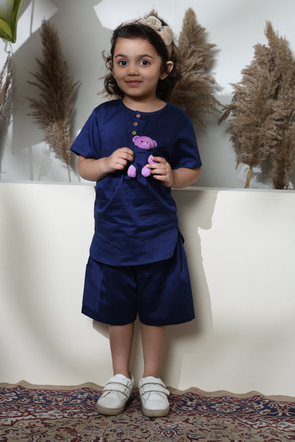 DARK BLUE TEDDY SET