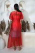RED ORGANZA DRESS