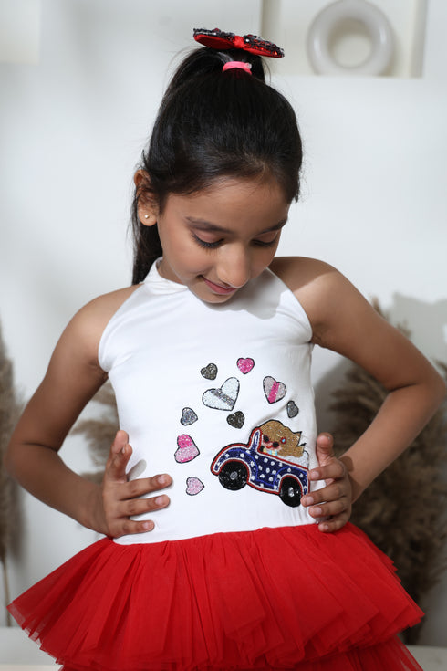 HEART CAR GIRL DRESS