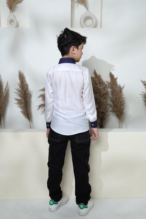 SHADED WHITE AND BLUE SHIRT