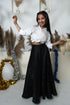 NO MORE DRAMA WHITE SHIRT WITH BLACK SKIRT