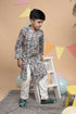 Printed Grey Kurta with White Trouser