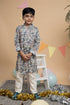 Printed Grey Kurta with White Trouser