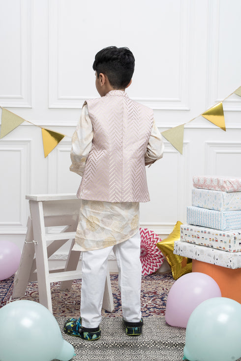 White Kurta Set with Nehru Jacket