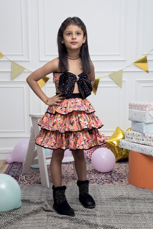 Black Bow with Butterfly Skirt