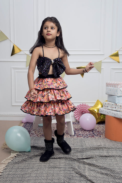 Black Bow with Butterfly Skirt