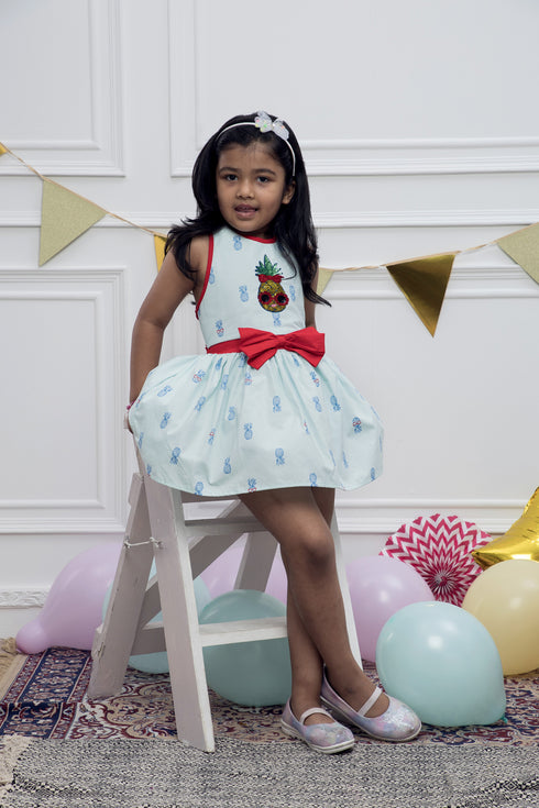 Pineapple Dress with Embroidery