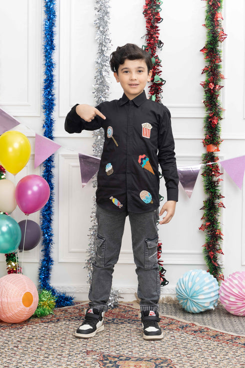 CARNIVAL THEME BLACK SHIRT