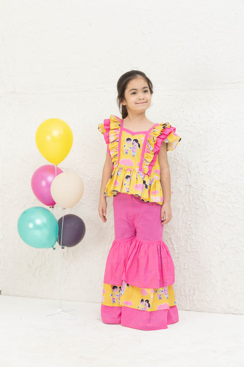 RAKHI YELLOW PINK SET