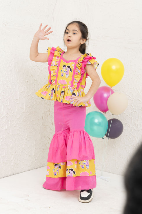 RAKHI YELLOW PINK SET