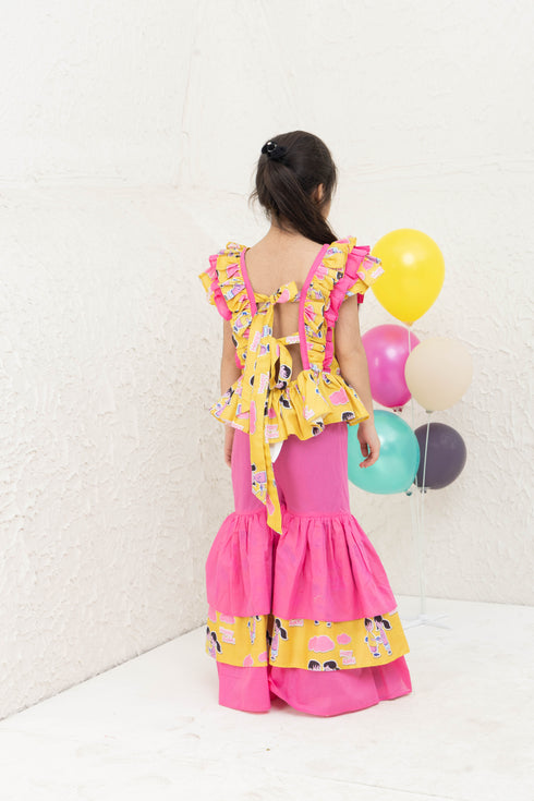 RAKHI YELLOW PINK SET