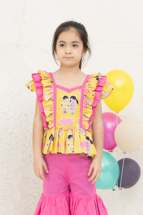 RAKHI YELLOW PINK SET