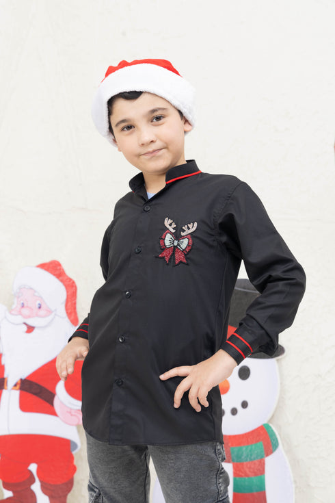 REINDEER BLACK SHIRT