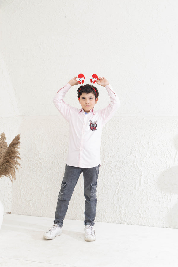 REINDEER HORN PINK SHIRT