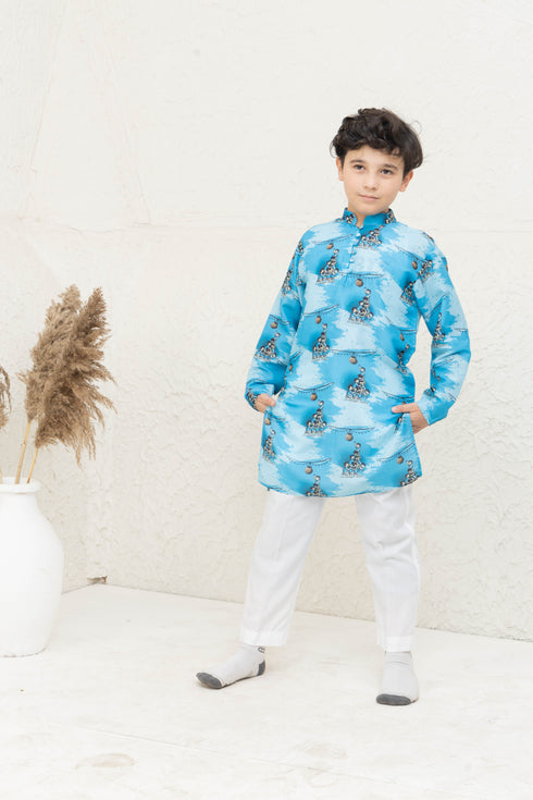 HANDI LIGHT BLUE KURTA SET