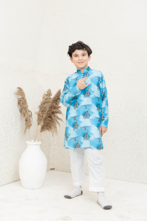 HANDI LIGHT BLUE KURTA SET