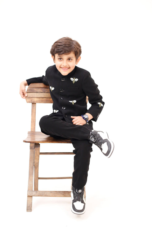 Black Jodpuri With Honey Bee