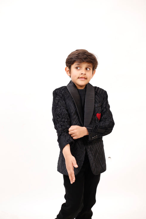 Black Blazer with Korean Heart