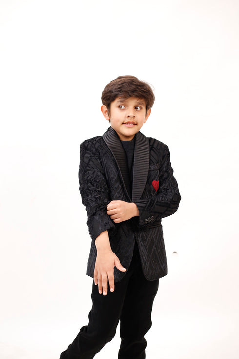 Black Blazer with Korean Heart