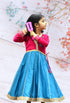 Anarkali Pink and Blue Indian Attire