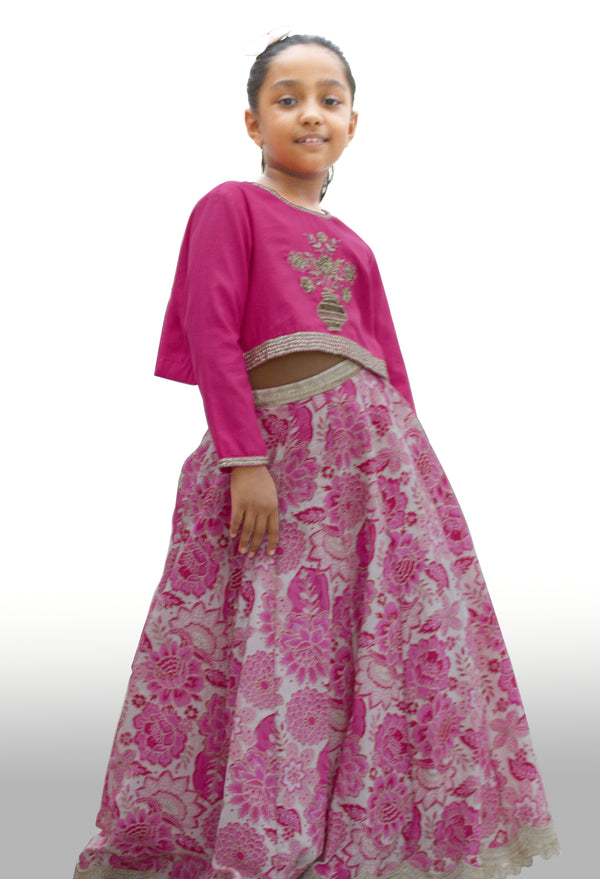Pink Floral Lehenga